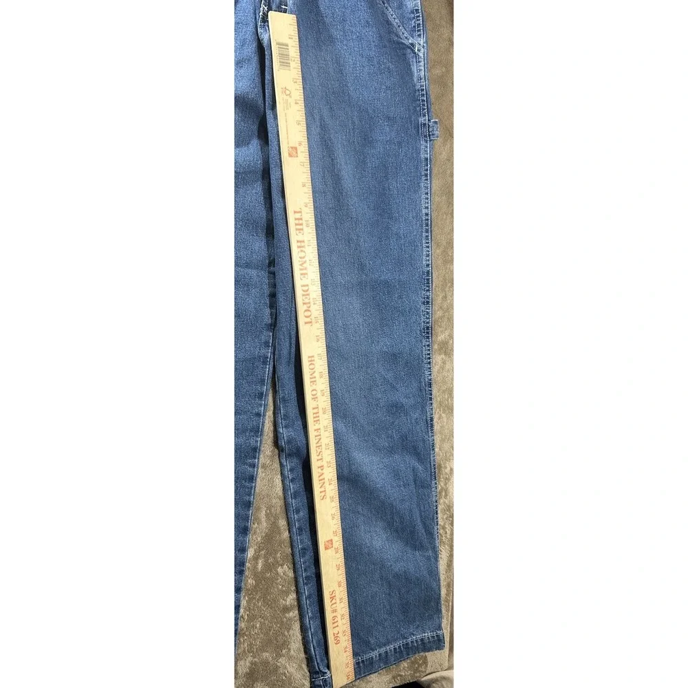 Vintage 90s London Jean Size 10 Tall Carpenter Denim Wide Leg Made in USA Blue